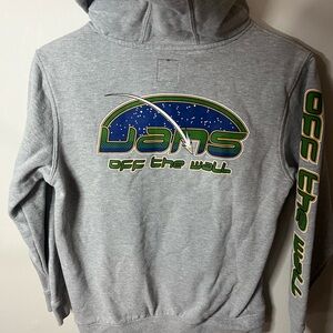 Vans Heather Gray Hoodie with Blue and Green Graphics
